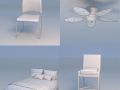 bed chair fan Model 3D