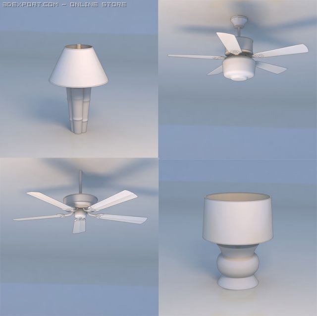 lights fan 3D Model .c4d .max .obj .3ds .fbx .stl .blend 