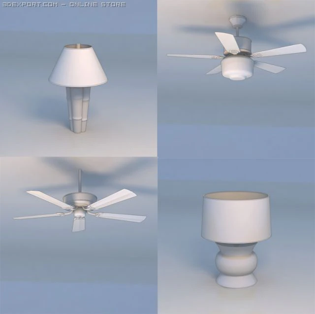 lights fan 3D Model .c4d .max .obj .3ds .fbx .stl .blend 