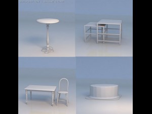 round table chair Modello 3D