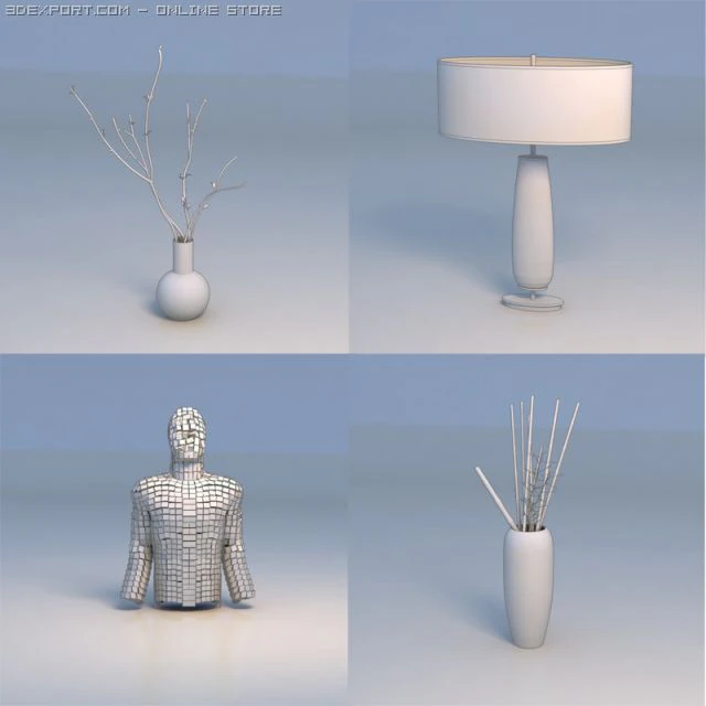 plant flowers accessories lamp 3D Model .c4d .max .obj .3ds .fbx .stl .blend 