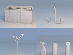 Bad Badezimmer Dusche Shampoo 3D Modell