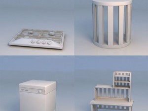 gasoven desk bookshelf Modelo 3D