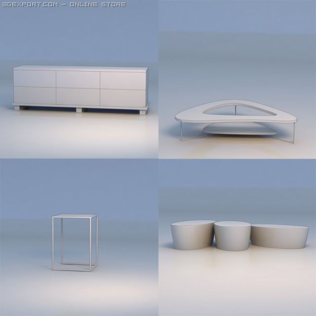table desk chair 3D Model .c4d .max .obj .3ds .fbx .stl .blend 