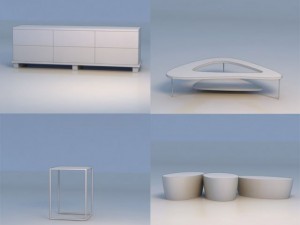 table desk chair Model 3D
