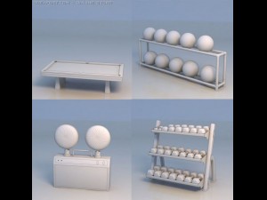 ball shelf  fan billiard table Modelo 3D