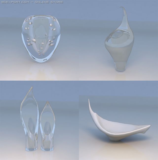 glass decorative accessories Modèle 3D .c4d .max .obj .3ds .fbx .stl .blend 