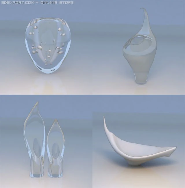 glass decorative accessories 3D Model .c4d .max .obj .3ds .fbx .stl .blend 