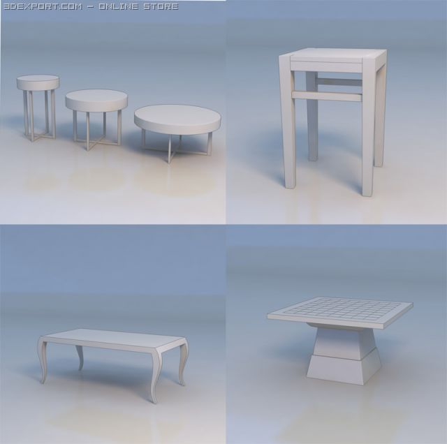 table round table desk 3D 模型 .c4d .max .obj .3ds .fbx .stl .blend 