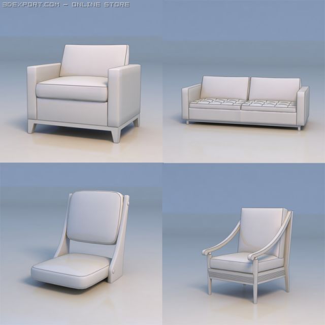 chair sofa Modèle 3D .c4d .max .obj .3ds .fbx .stl .blend 