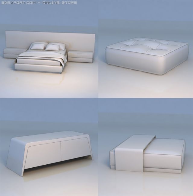 bed massage bed table 3D 모델 .c4d .max .obj .3ds .fbx .stl .blend 