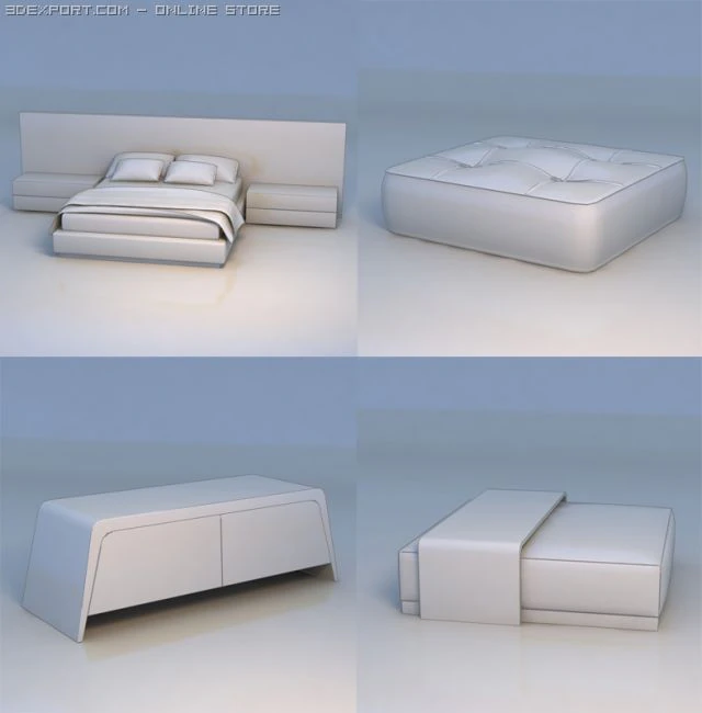 bed massage bed table 3D Model .c4d .max .obj .3ds .fbx .stl .blend 
