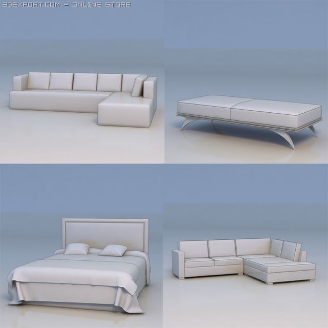 sofa bed couch massage bed 3Dモデル .c4d .max .obj .3ds .fbx .stl .blend 