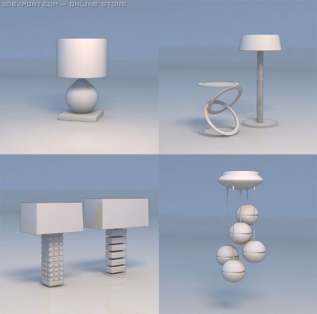 light lamp pendant light Model 3D .c4d .max .obj .3ds .fbx .stl .blend 