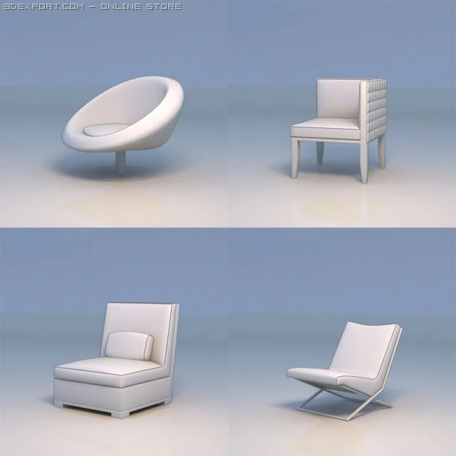Sofa-Couch-Stuhl 3D Modell .c4d .max .obj .3ds .fbx .stl .blend 