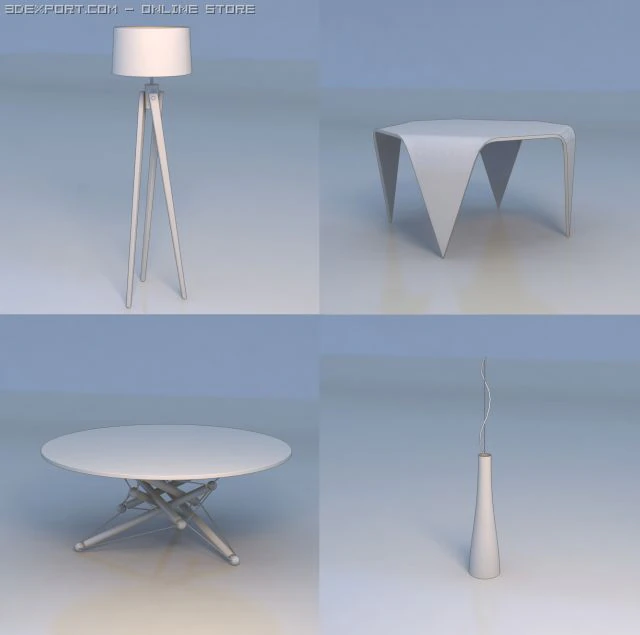 floor light lamp table 3D Model .c4d .max .obj .3ds .fbx .stl .blend 