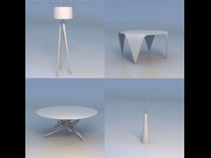 플로어 라이트 램프 테이블 3D 모델