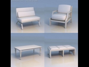 table chair sofa couch lounge Modelo 3D
