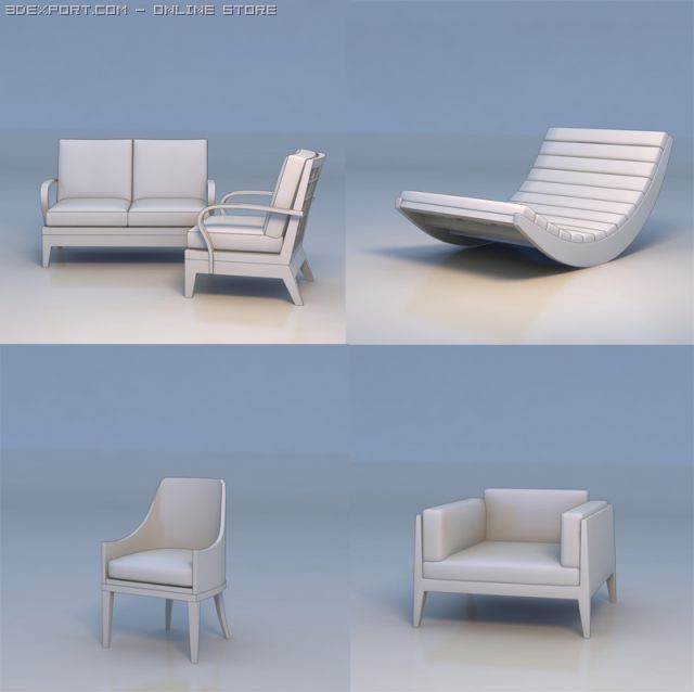 chair sofa couch lounge Modèle 3D .c4d .max .obj .3ds .fbx .stl .blend 