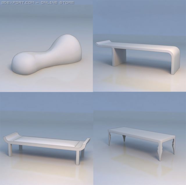 chair couch sofa table 3D-Modell .c4d .max .obj .3ds .fbx .stl .blend 