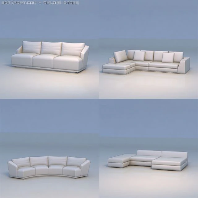sofa couch lounge 3D Model .c4d .max .obj .3ds .fbx .stl .blend