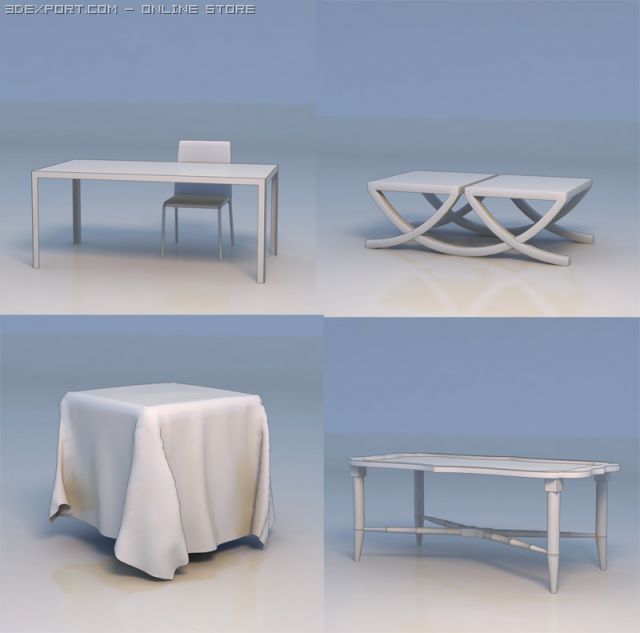 table desk 3D 모델 .c4d .max .obj .3ds .fbx .stl .blend 
