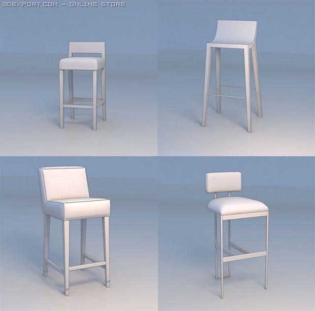 bar stool chair 3D मॉडल .c4d .max .obj .3ds .fbx .stl .blend 