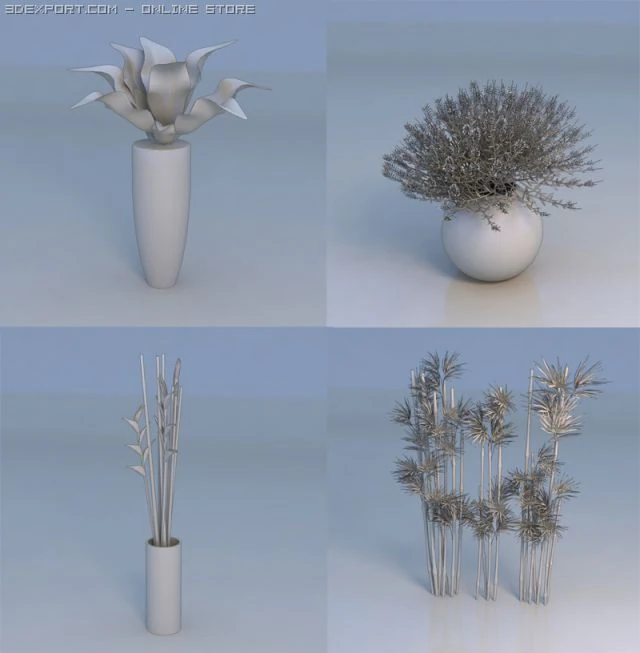 plant flowers bamboo 3D Model .c4d .max .obj .3ds .fbx .stl .blend