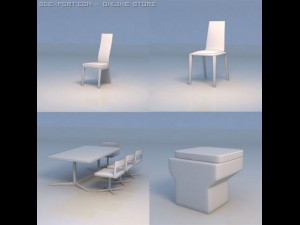 chair desk chair table 3D Model