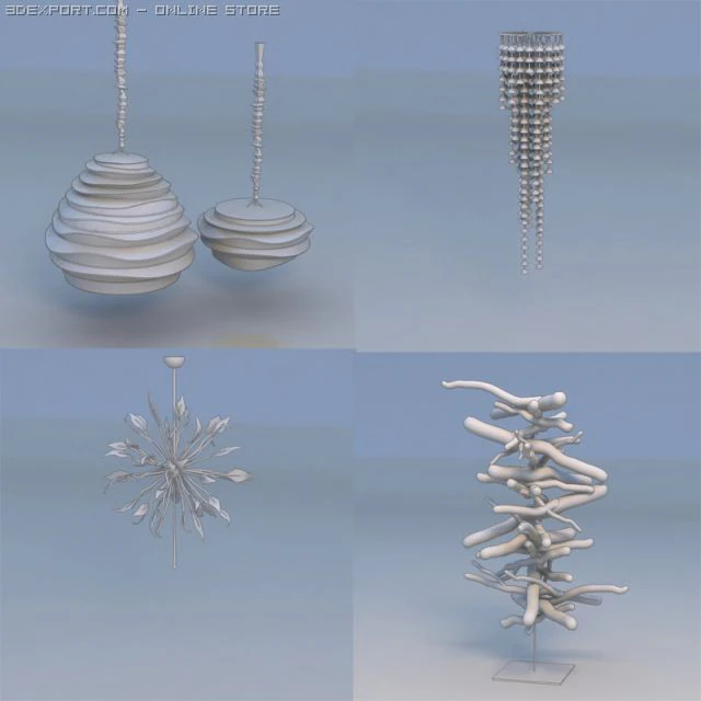 light pendant light 3D Model .c4d .max .obj .3ds .fbx .stl .blend 