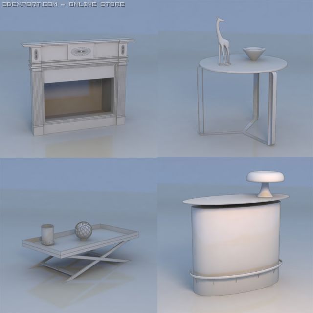 table desk 3D 模型 .c4d .max .obj .3ds .fbx .stl .blend