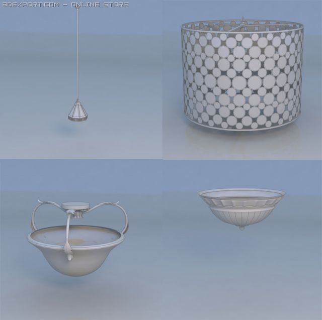 light pendant light lamp 3D Model .c4d .max .obj .3ds .fbx .stl .blend 