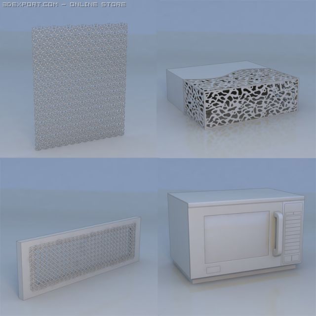 screen metal screen microwave Modelo 3D .c4d .max .obj .3ds .fbx .stl .blend 
