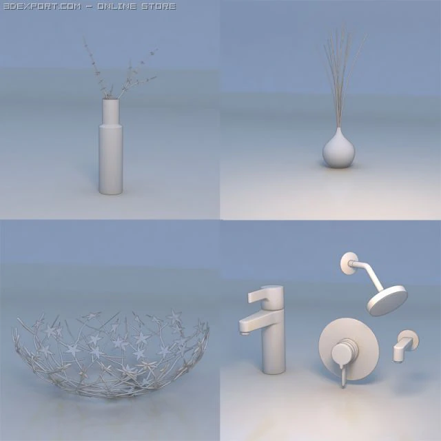 plant fruit basket faucet 3D Model .c4d .max .obj .3ds .fbx .stl .blend 