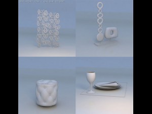 decorative wall couch screen 3D 模型