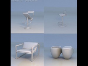 bar stool chair toilet planter Modelo 3D