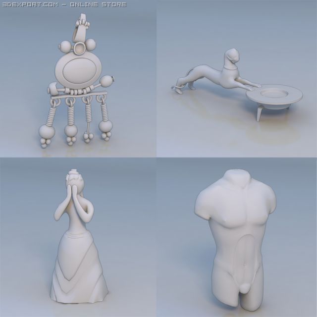 sculpture accessories art Modèle 3D .c4d .max .obj .3ds .fbx .stl .blend 