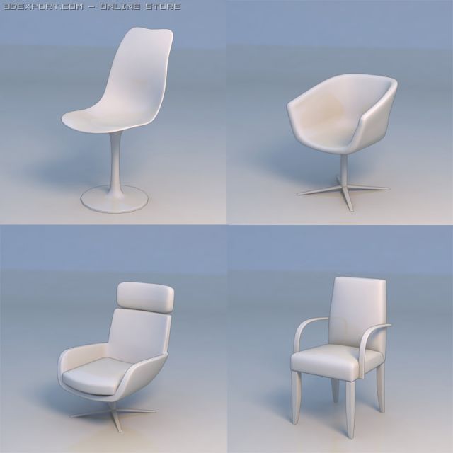 chair sofa couch 3D Модель .c4d .max .obj .3ds .fbx .stl .blend 