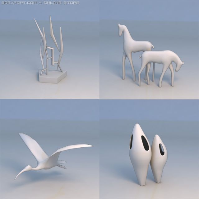 sculpture art piece Model 3D .c4d .max .obj .3ds .fbx .stl .blend 