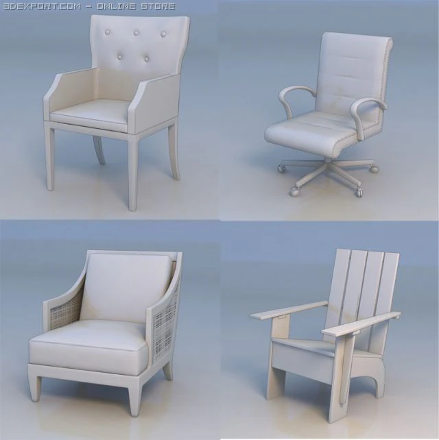 chair sofa couch 3D Model .c4d .max .obj .3ds .fbx .stl .blend 
