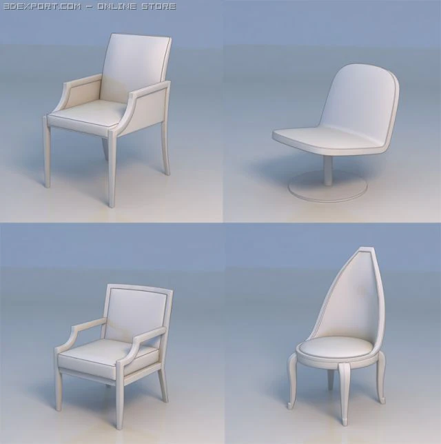 sofa couch chair 3D Model .c4d .max .obj .3ds .fbx .stl .blend 