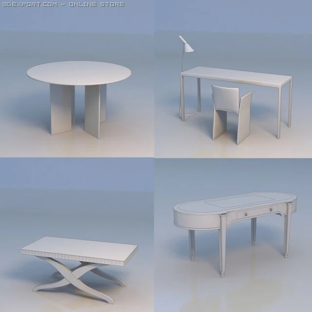 table round table 3D Model .c4d .max .obj .3ds .fbx .stl .blend 
