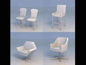 стул диван диван 3D Модель