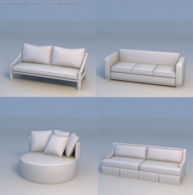sofa lounge couch 3D मॉडल .c4d .max .obj .3ds .fbx .stl .blend