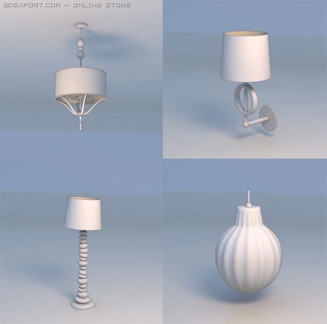 pendant light lamp Modelo 3D .c4d .max .obj .3ds .fbx .stl .blend 