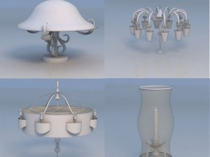 pendant light lamp candle Model 3D