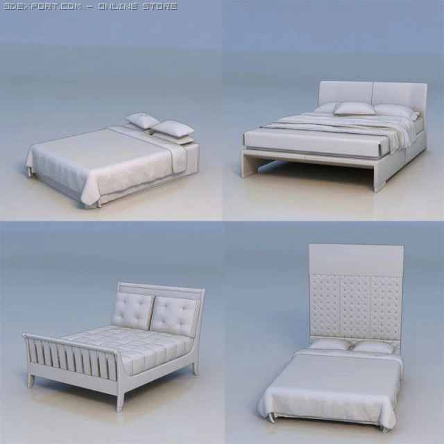 bed 3D Model .c4d .max .obj .3ds .fbx .stl .blend