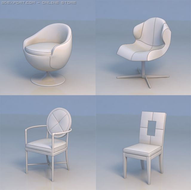 chair couch sofa 3D-Modell .c4d .max .obj .3ds .fbx .stl .blend 