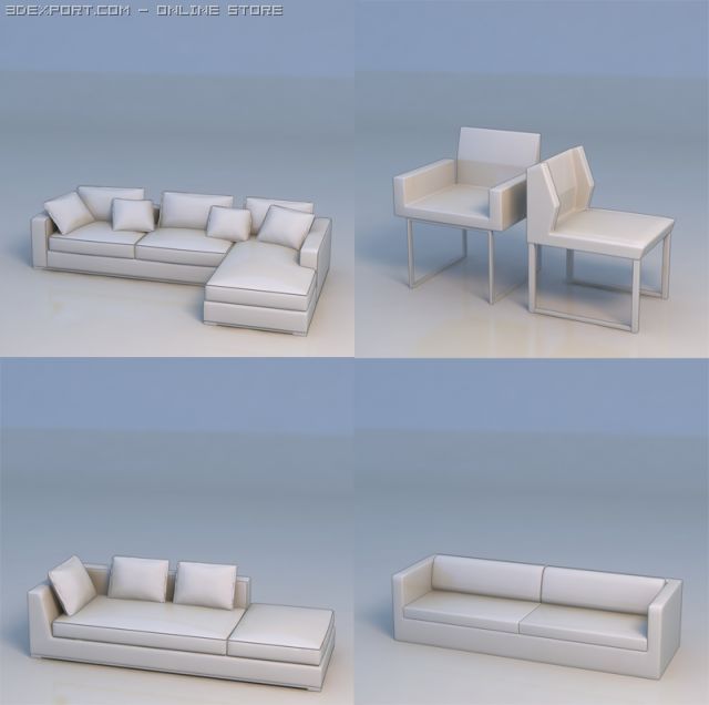 sofa couch chair 3D Модель .c4d .max .obj .3ds .fbx .stl .blend 