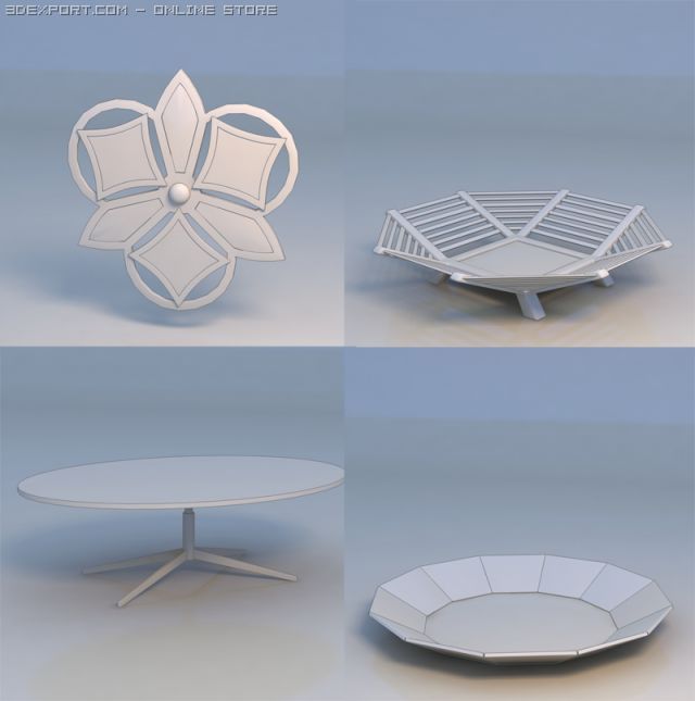 table fruit dish art piece 3D मॉडल .c4d .max .obj .3ds .fbx .stl .blend 